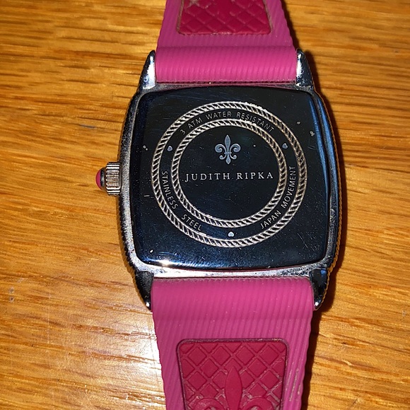 Judith Ripka Silicone Band Dual Time Watch - Picture 5 of 8